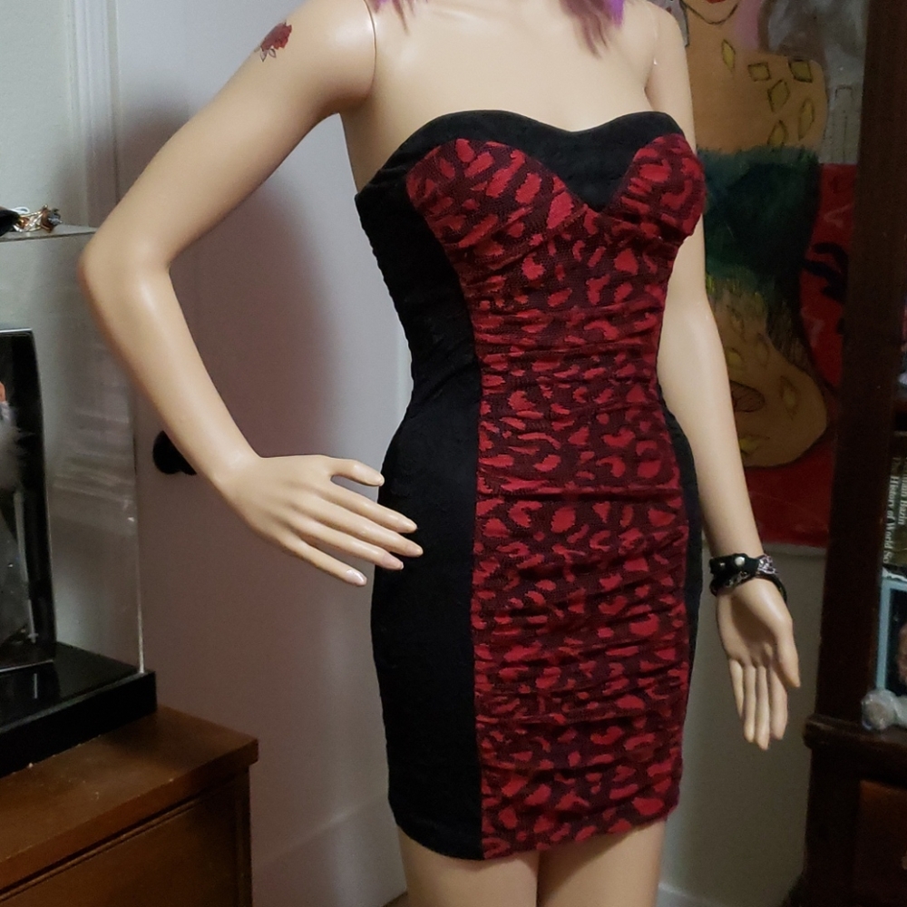 Mystic Strapless Stretch Dress with Lace